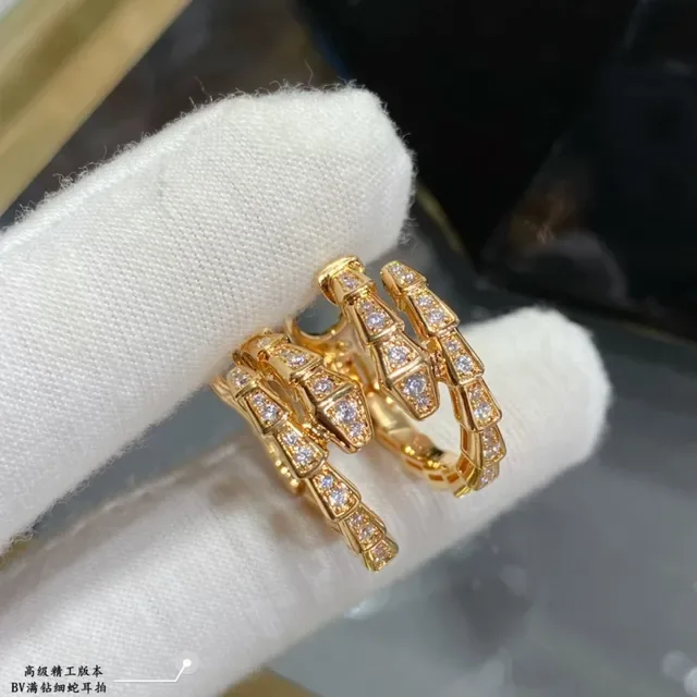 Gold and Silver Tone Segmented Pavé Hoop Earrings 2