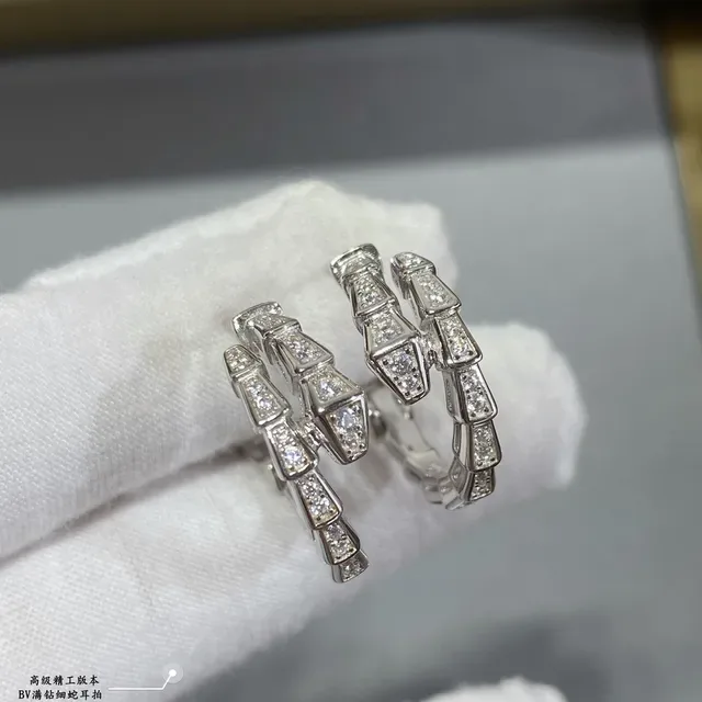 Gold and Silver Tone Segmented Pavé Hoop Earrings 7