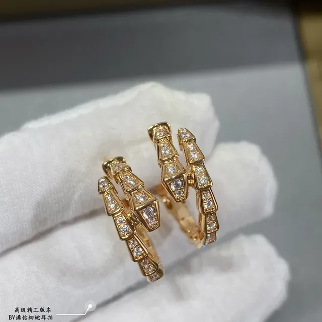 Gold and Silver Tone Segmented Pavé Hoop Earrings 8