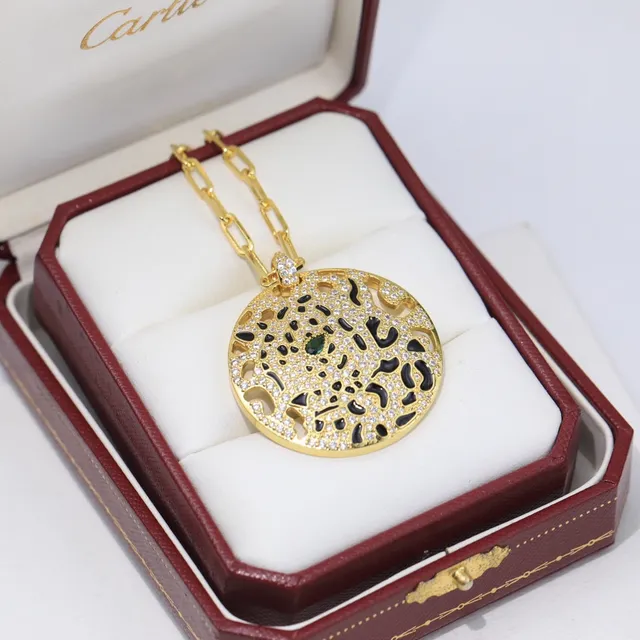Gold Black Circular Filigree Pendant Pavé-Set Stones Necklace 9