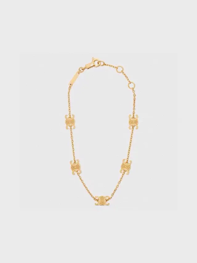 Gold Chain Five Ornamental Links Bracelet 6