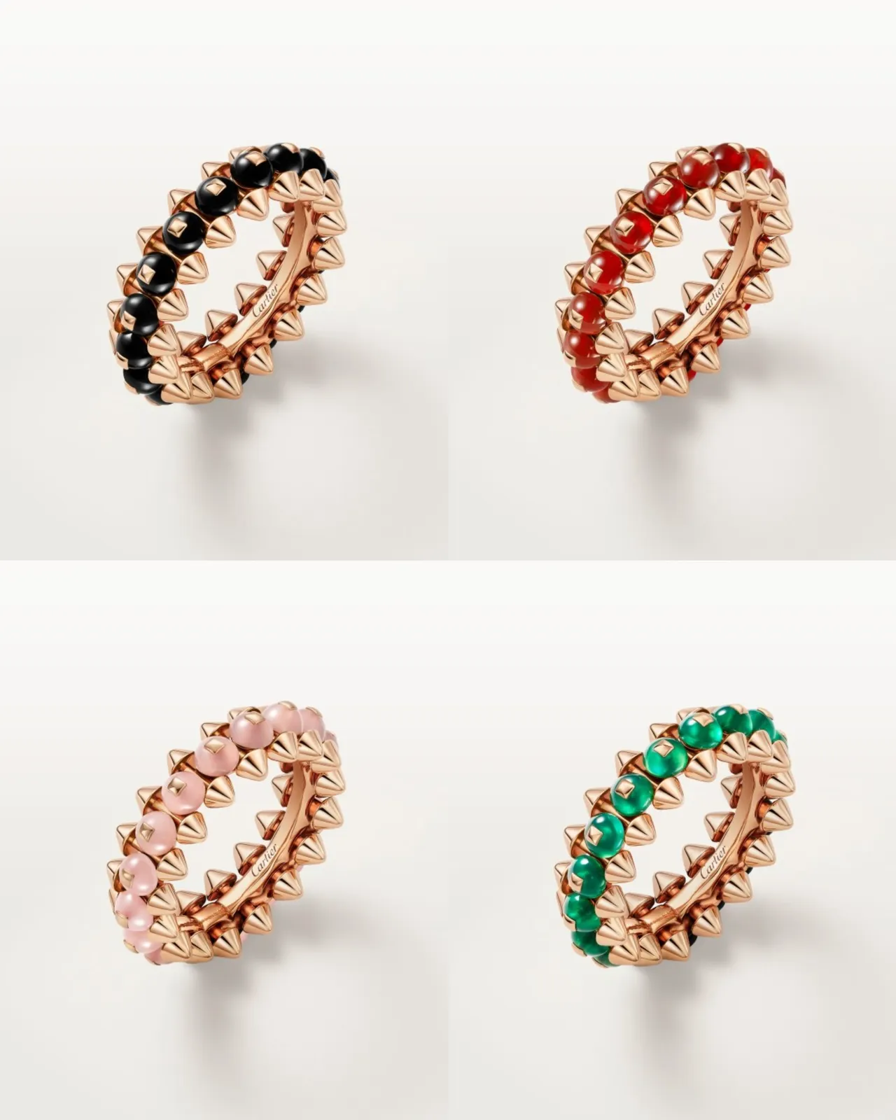 Gold Multicolor Coiled Multi-Row Beaded Ring 9