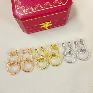 Brincos aro em ouro e prata com duplo anel e círculos entrelaçados