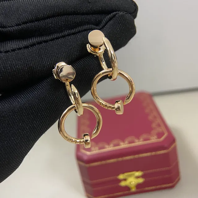Gold Silver Double-Ring Hoop Interlocking Circles Earrings 4