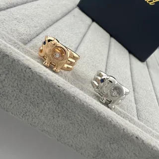 Gold Silver Elephant-Shaped Sculptural Ring