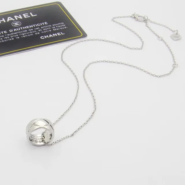 Gold Silver Geometric Faceted Sphere Interwoven Band Motif Necklace 4
