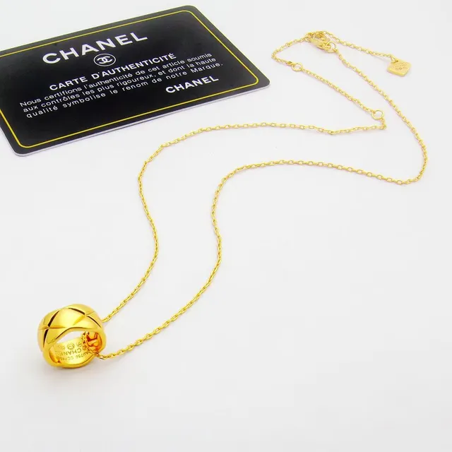 Gold Silver Geometric Faceted Sphere Interwoven Band Motif Necklace 5
