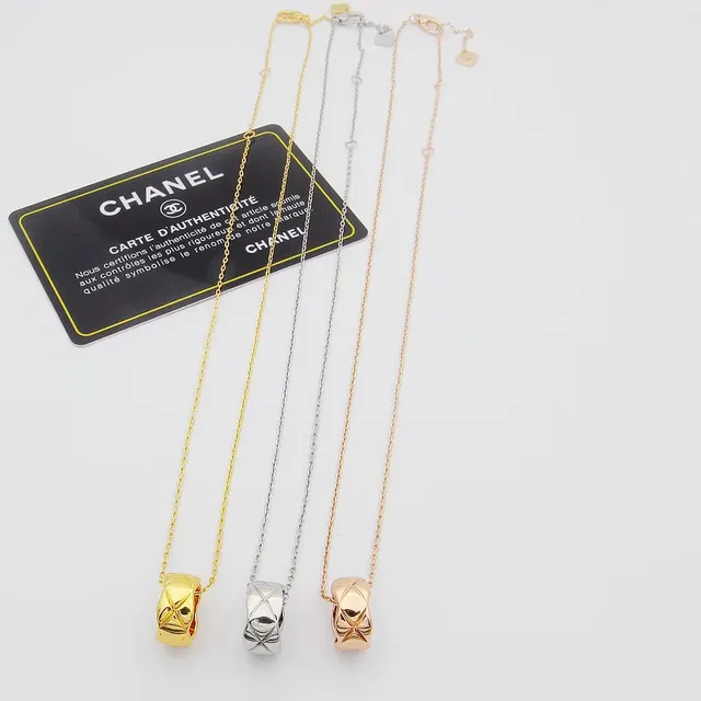 Gold Silver Geometric Faceted Sphere Interwoven Band Motif Necklace 6