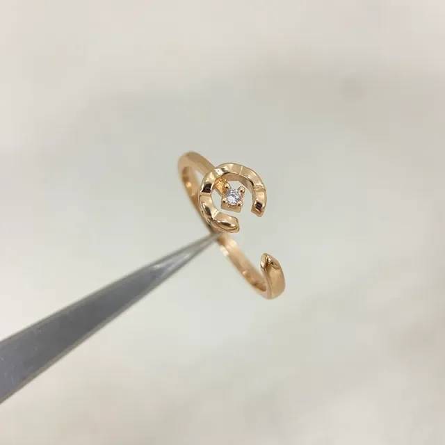 Gold Silver Open-Band Horseshoe-Shaped Ring 5