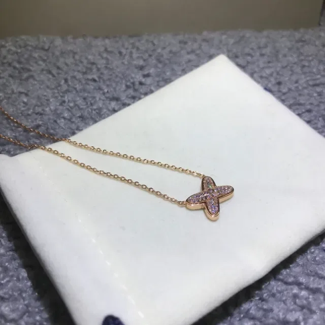 Gold Silver Pavé-Set Star Pendants Dual-Tone Metal Chains Necklace 3