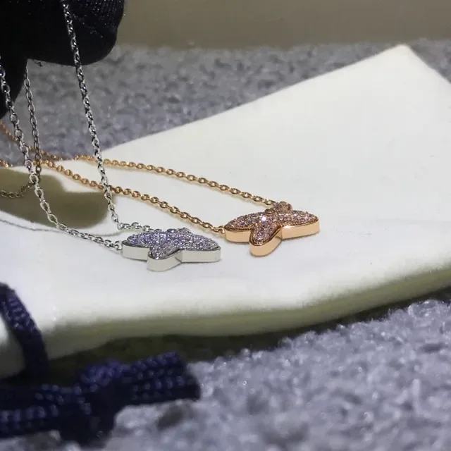 Gold Silver Pavé-Set Star Pendants Dual-Tone Metal Chains Necklace 4