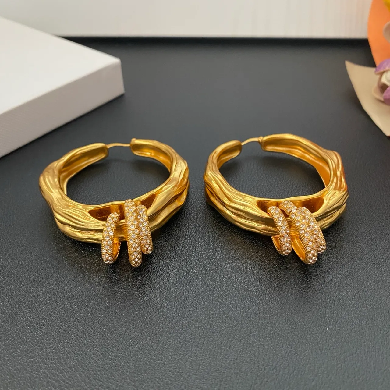 Gold Silver Textured Organic Hoop Pavé-Set Dangling Bars Earrings 4