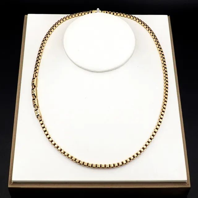 Gold-Tone Box Link Chain Necklace 7