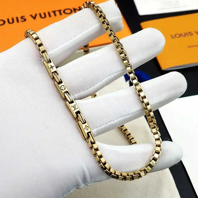 Gold-Tone Box Link Chain Necklace 8