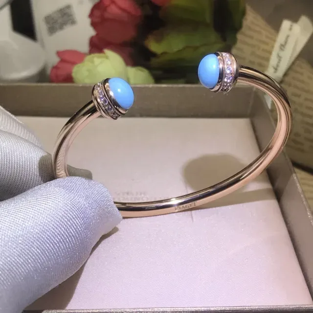 Gold-Tone Cabochon Gemstone Pavé Bangle Bracelets 5