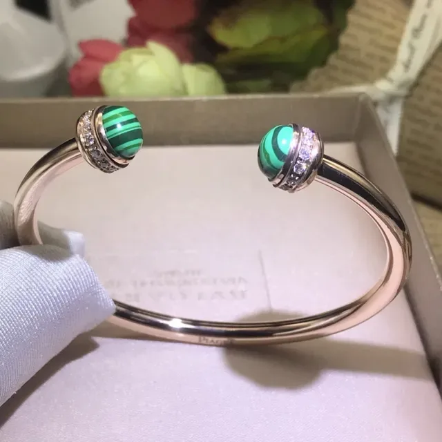 Gold-Tone Cabochon Gemstone Pavé Bangle Bracelets 6