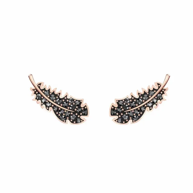 Bracelet de poignet à motif plume en ton or pavé-set à charnière 3