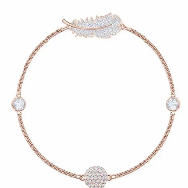 Bracelet de poignet à motif plume en ton or pavé-set à charnière 5