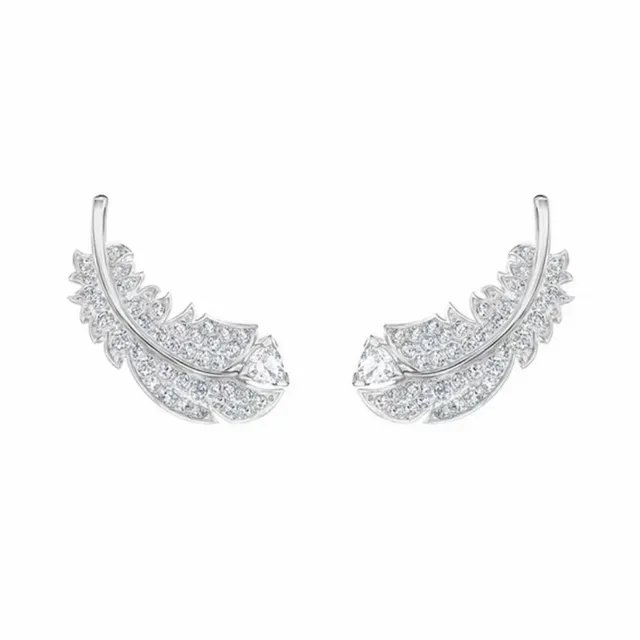 Bracelet de poignet à motif plume en ton or pavé-set à charnière 12