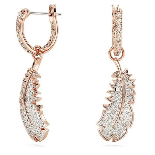 Bracelet de poignet à motif plume en ton or pavé-set à charnière 14