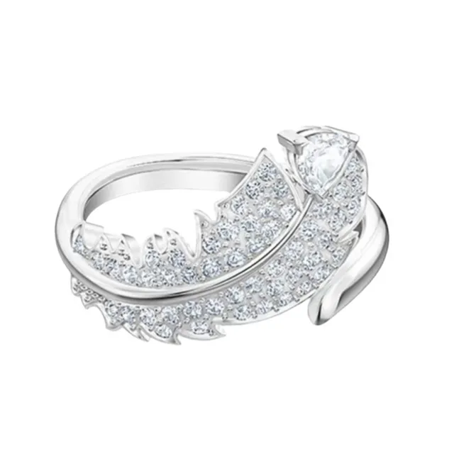 Bracelet de poignet à motif plume en ton or pavé-set à charnière 19