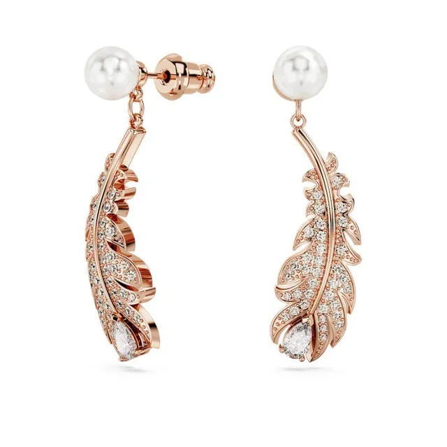 Bracelet de poignet à motif plume en ton or pavé-set à charnière 21
