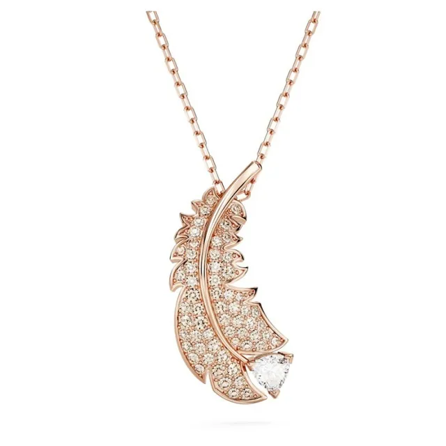 Bracelet de poignet à motif plume en ton or pavé-set à charnière 24