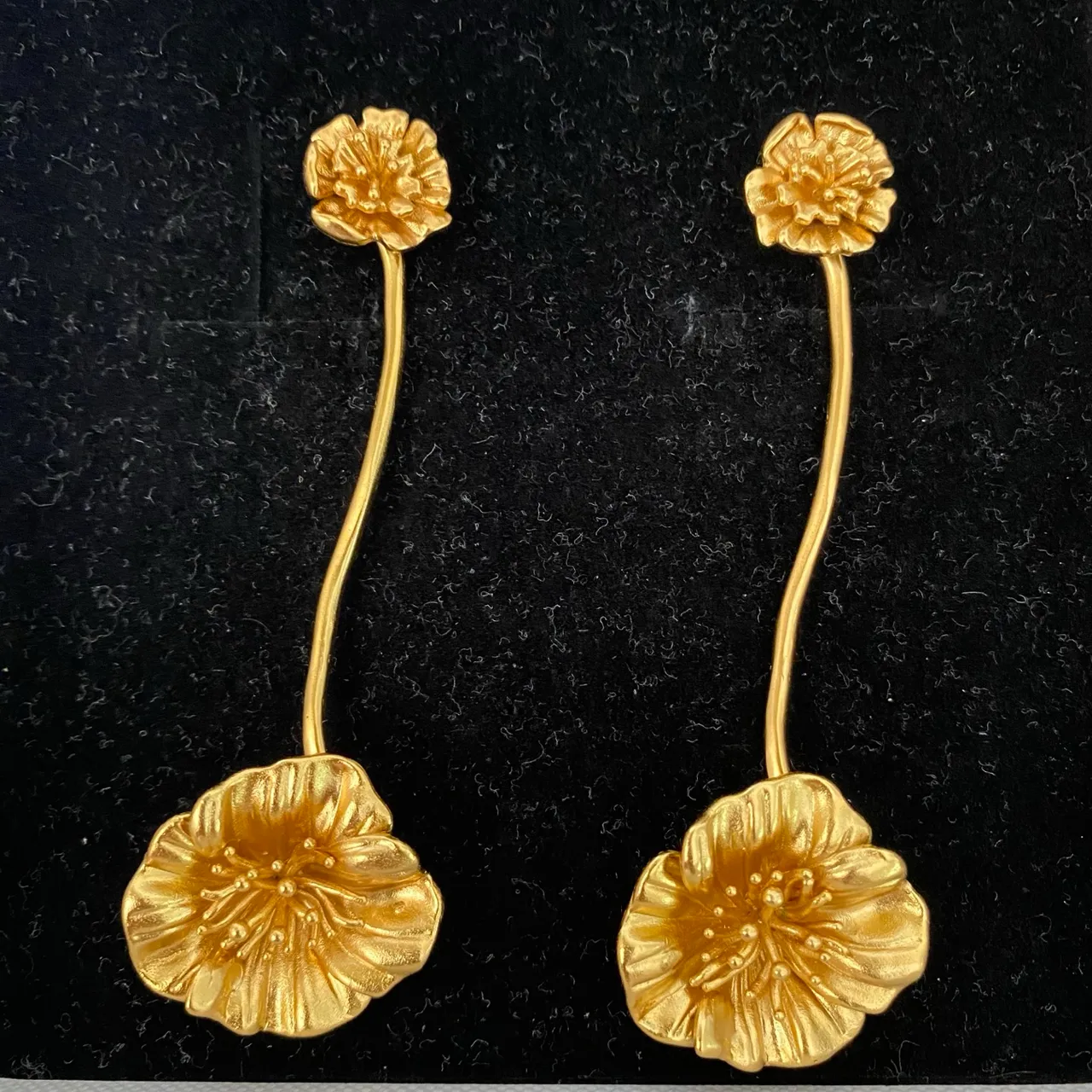 Gold-Tone Floral Double-Drop Earrings 4