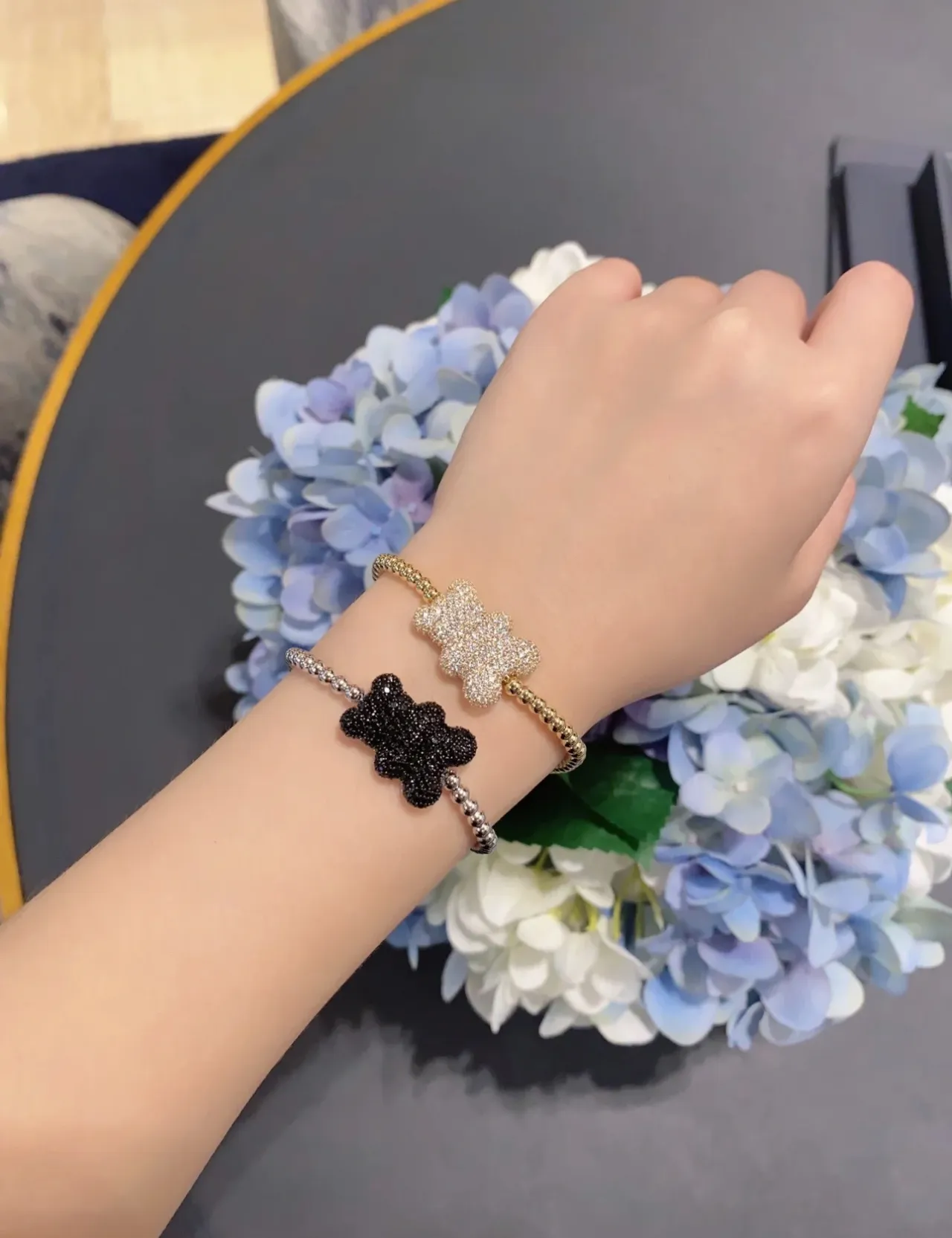 Gold-Tone Pavé Bone Motif Bracelet 4