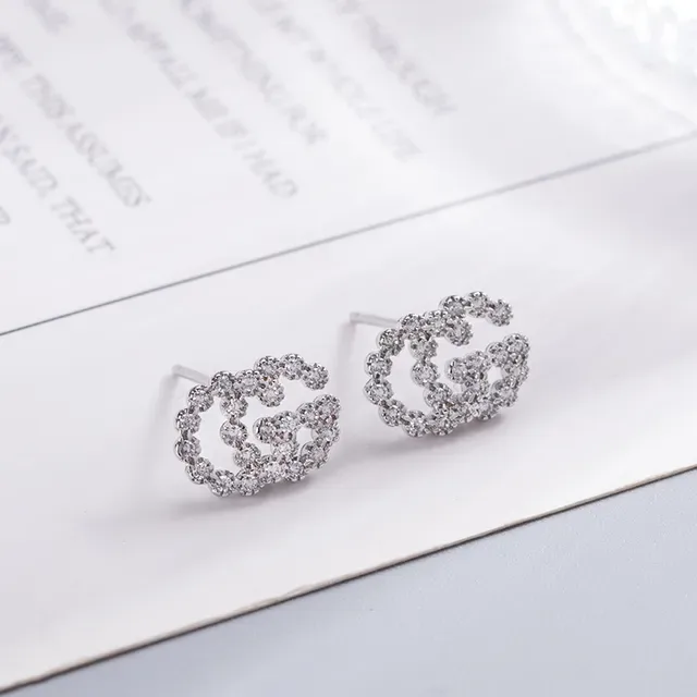 Gold-Tone Pavé Circular Stud Earrings 2
