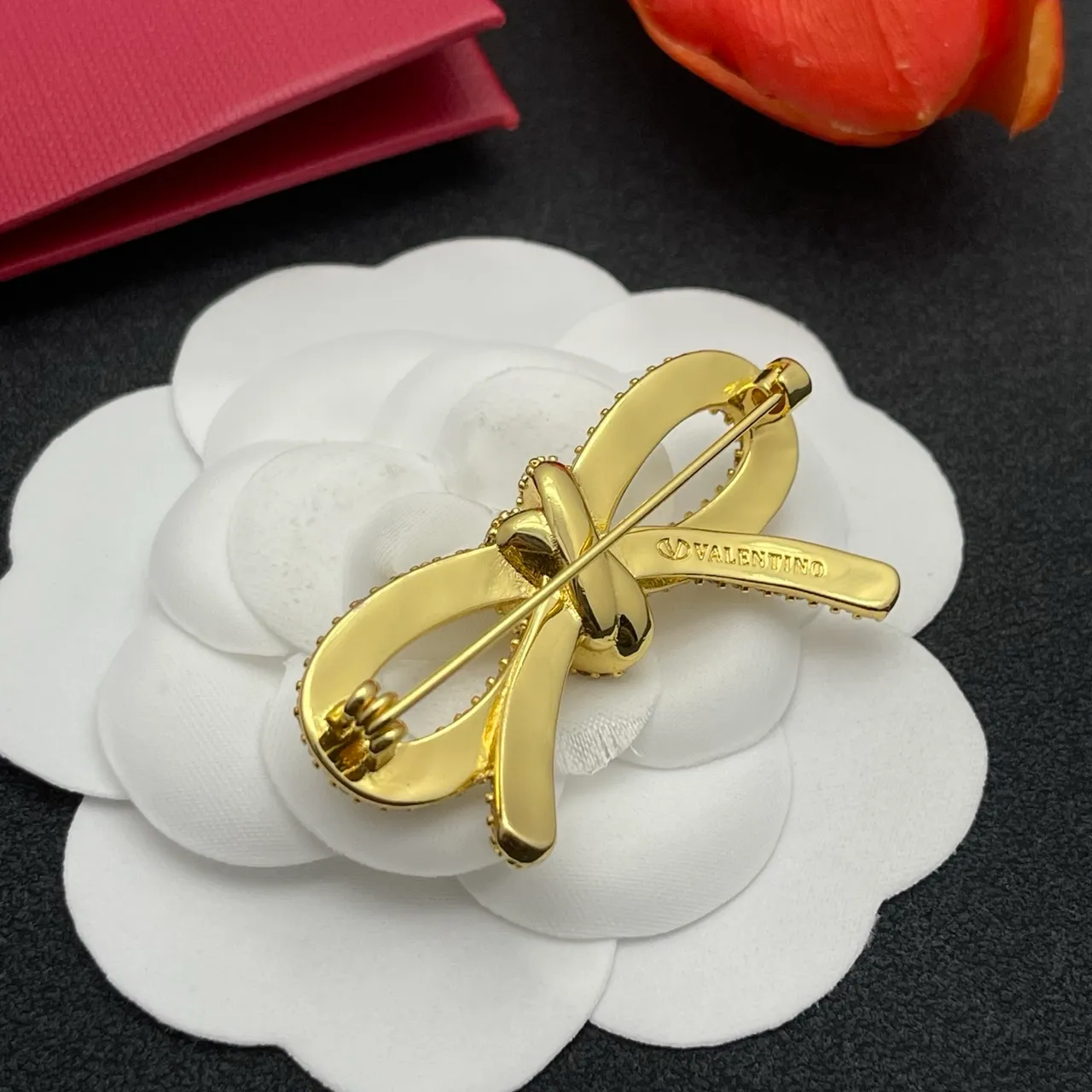 Gold-Tone Pavé Crystal Bow Brooch 3