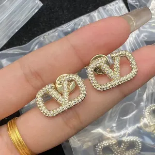 Gold-Tone Pavé Crystal Interlocking Geometric Stud Earrings