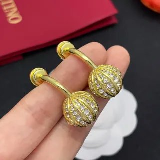 Gold-Tone Pavé Crystal Segmented Sphere Clip Earrings
