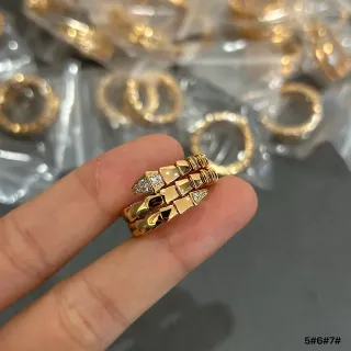 Gold-Tone Segmented Scale-Style Pavé Stone Multi-Band Ring