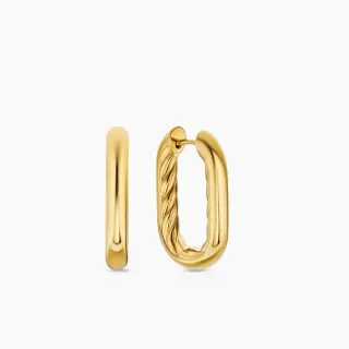 Gold-Tone Twisted Rope Hoop Earrings