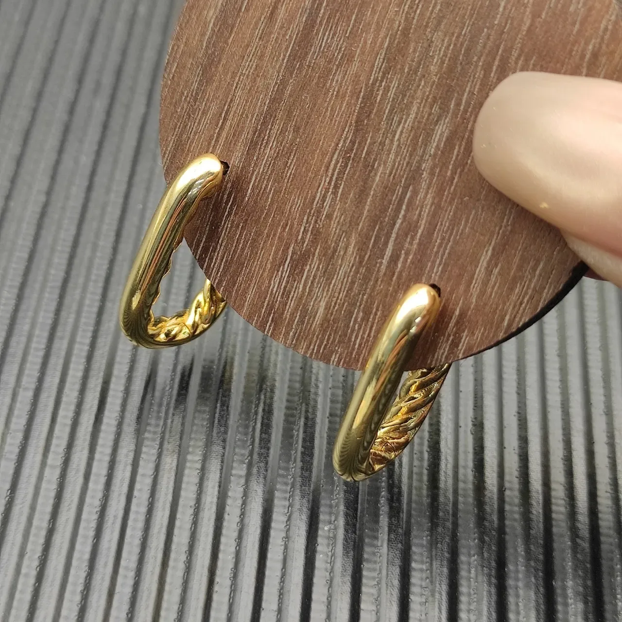 Gold-Tone Twisted Rope Hoop Earrings 4