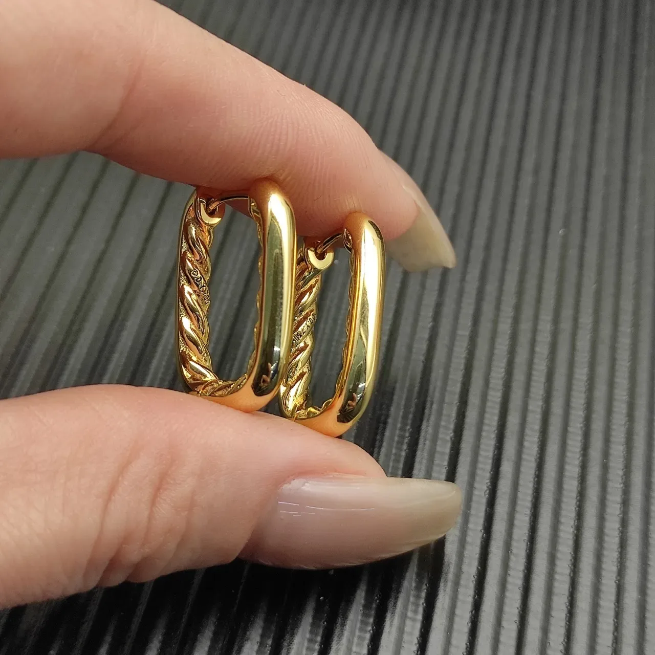 Gold-Tone Twisted Rope Hoop Earrings 5