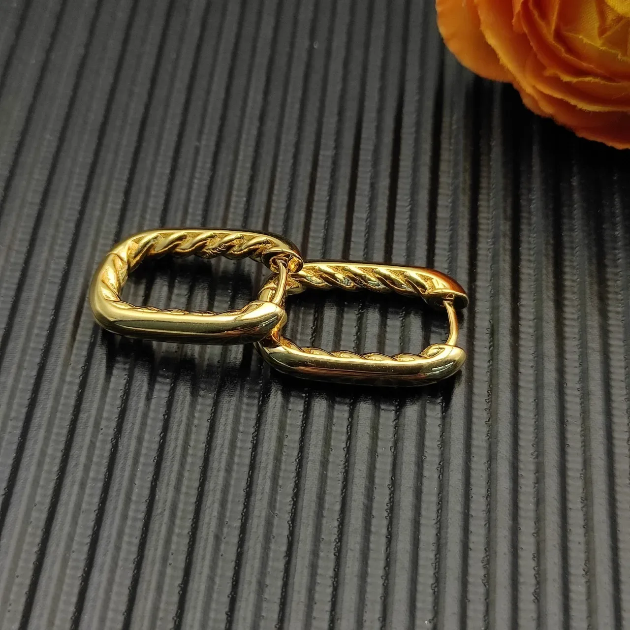 Gold-Tone Twisted Rope Hoop Earrings 6