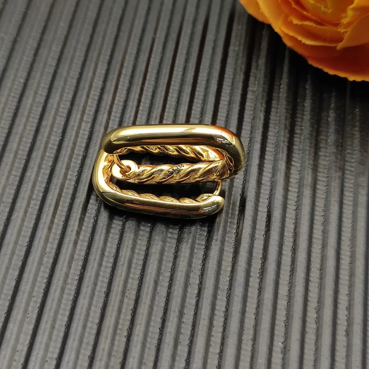 Gold-Tone Twisted Rope Hoop Earrings 7
