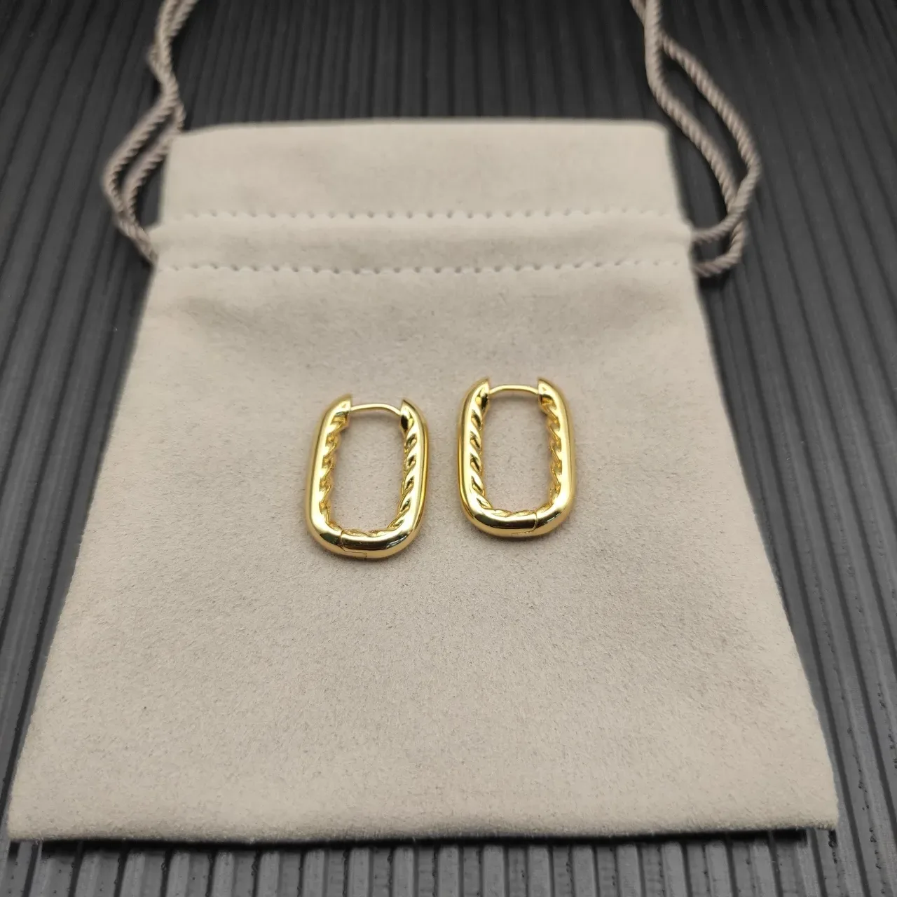 Gold-Tone Twisted Rope Hoop Earrings 8