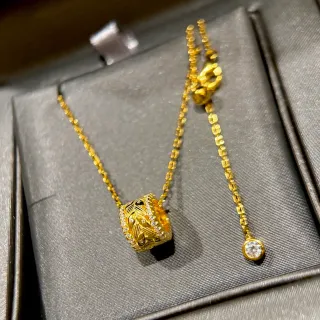 金白色链 Pavé-Set 透明宝石项链