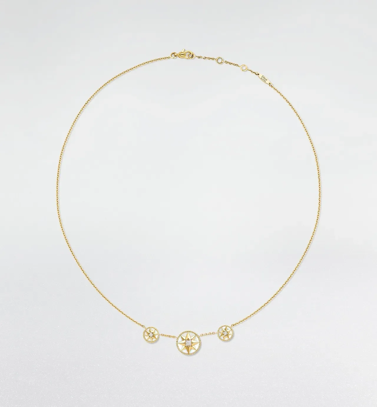 Gold White Enamel Star Pendants Necklace 2