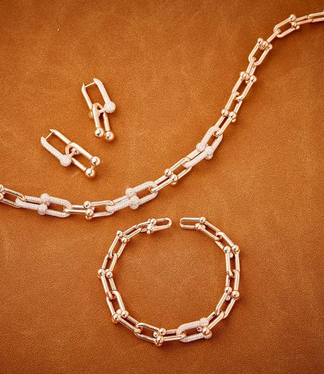 Gold White Hinged Hoop Pavé-Set Stones Earrings 2