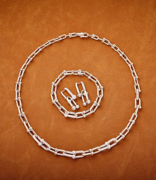 Gold White Hinged Hoop Pavé-Set Stones Earrings 3