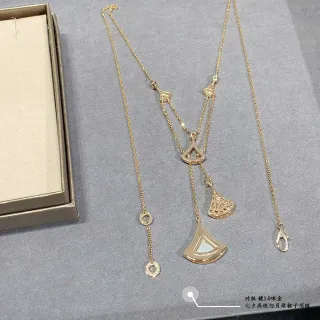 Collier de pendentifs en forme d'éventail Y-Drop en or blanc