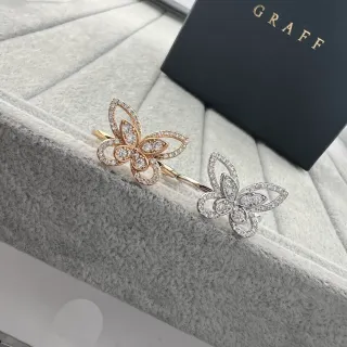 Graff Butterfly Pavé Diamond Open-Shank Rings