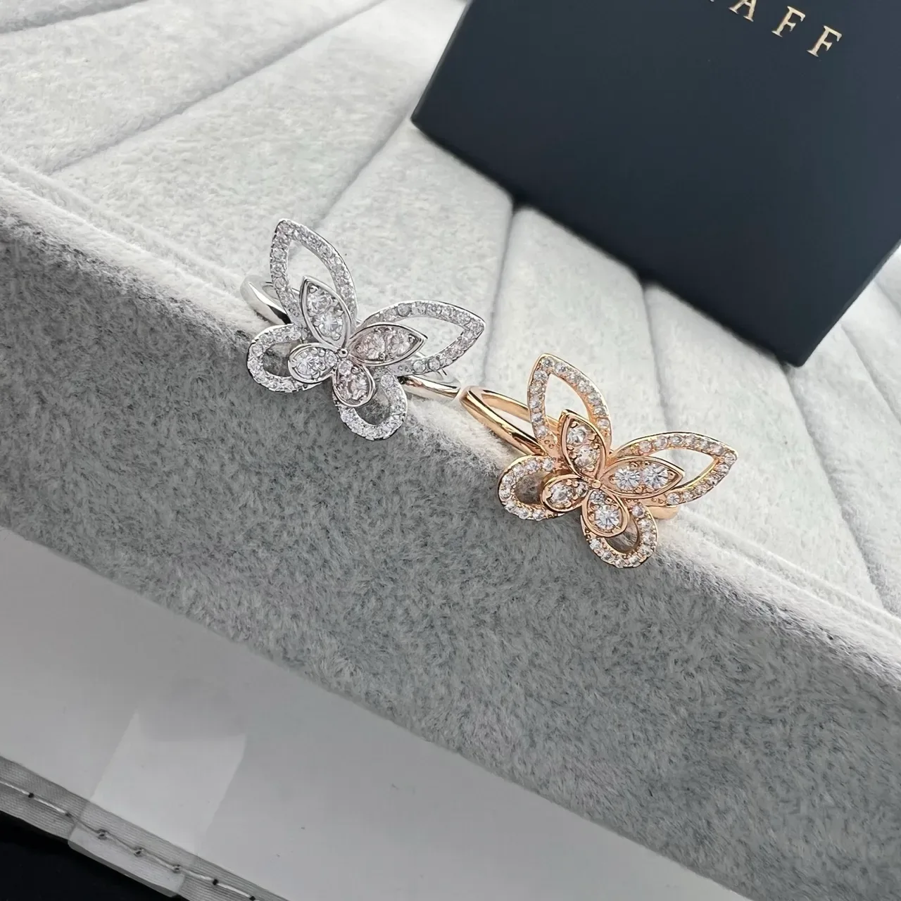 Graff Butterfly Pavé Diamond Open-Shank Rings 5