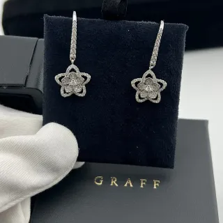 Graff Floral Pavé Drop Earrings