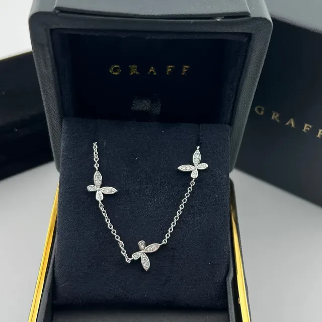 Graff Silver Black Pavé-Set Floral Motifs Necklace 5