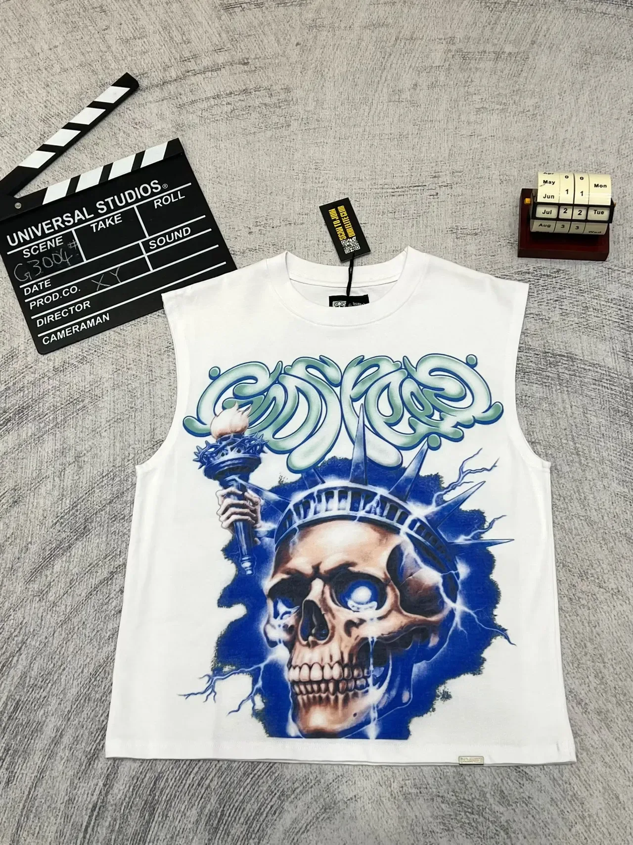 Graphic-Print Sleeveless Crew-Neck Vest Top 4